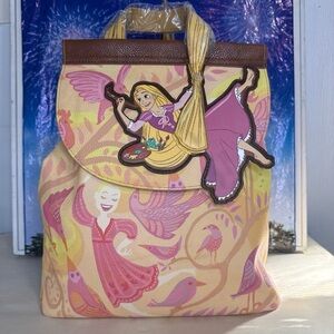 Disney Danielle Nicole tangled Rapunzel & Pascal tower wall mural paint backpack